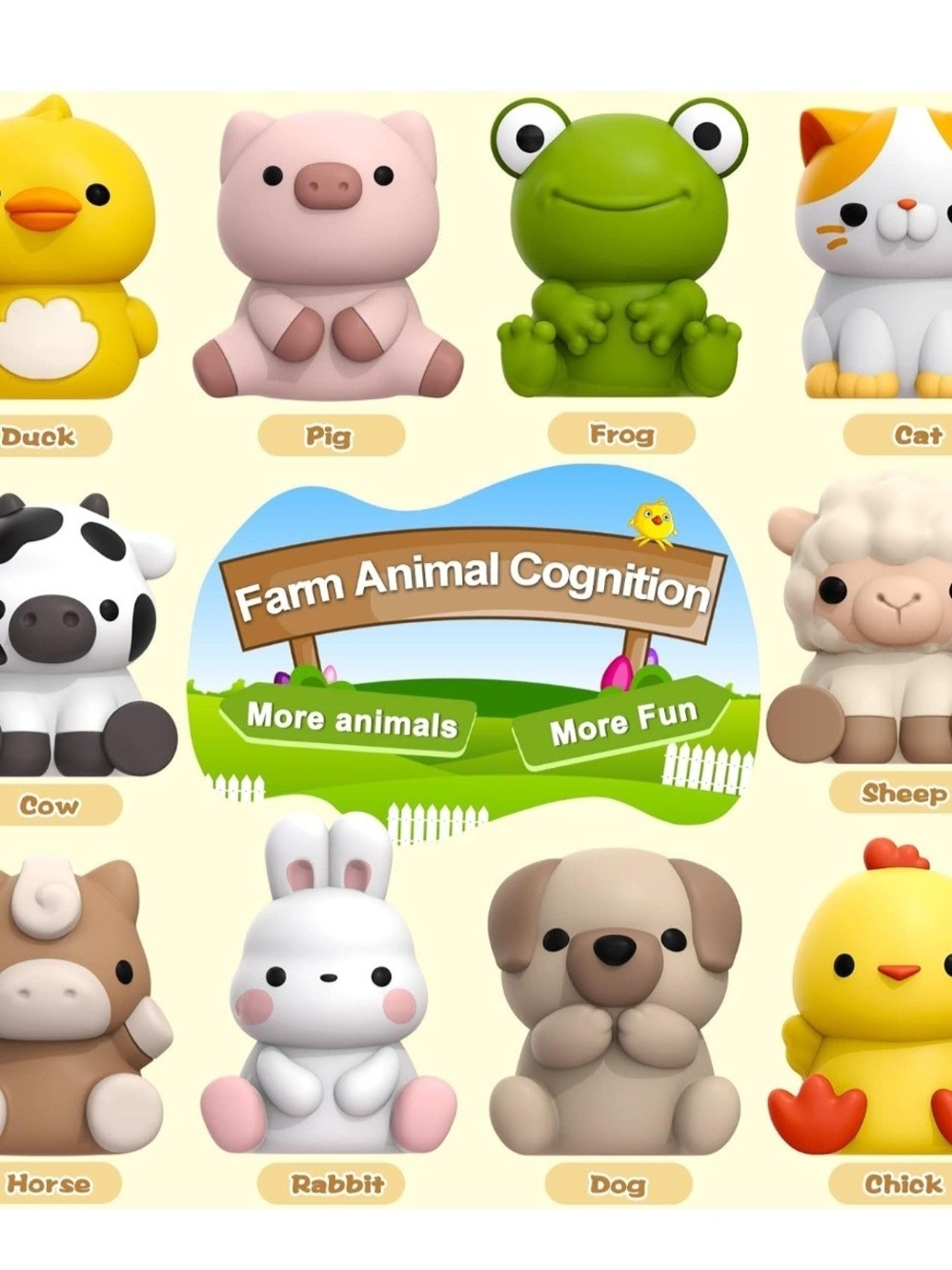 Farm Animals Toys Toddler Learning Set NIB 10 Animals & 10 Barns 12M+